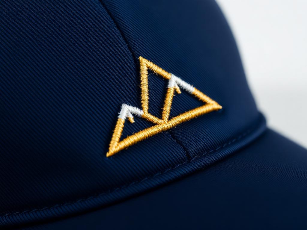Logo bordado plano en gorra